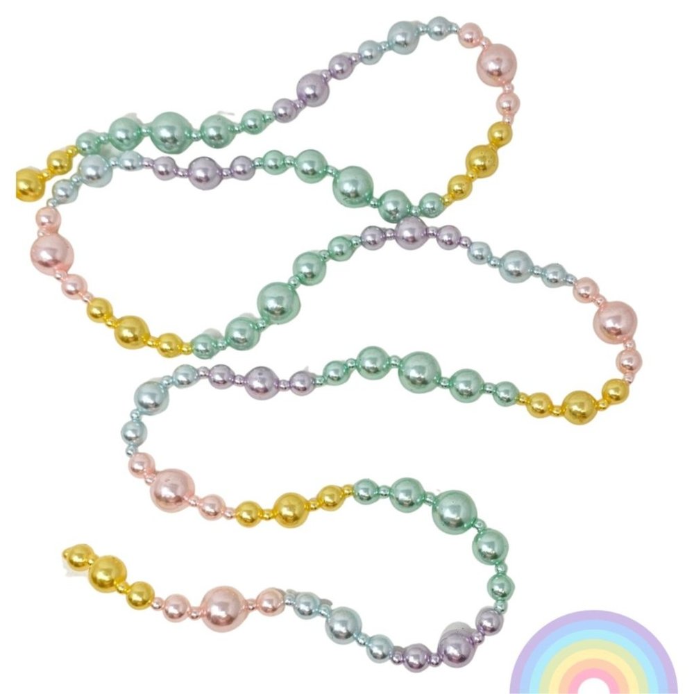 6' Pastel Rainbow Beads Garland, Christmas Party Decor